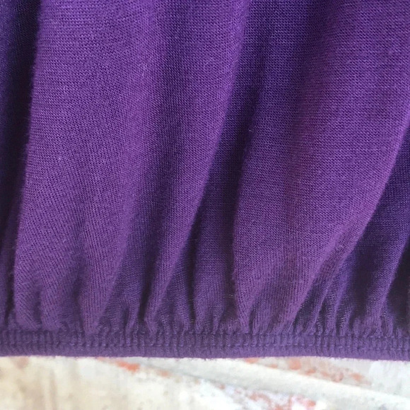 Andrea Purple Beaded Rosette  Blouse - Picture 5 of 8